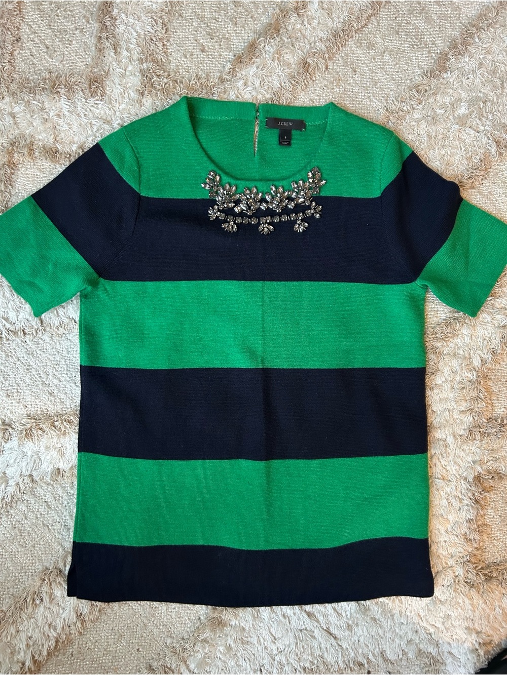 J.Crew merino wool necklace embellished sweater tee